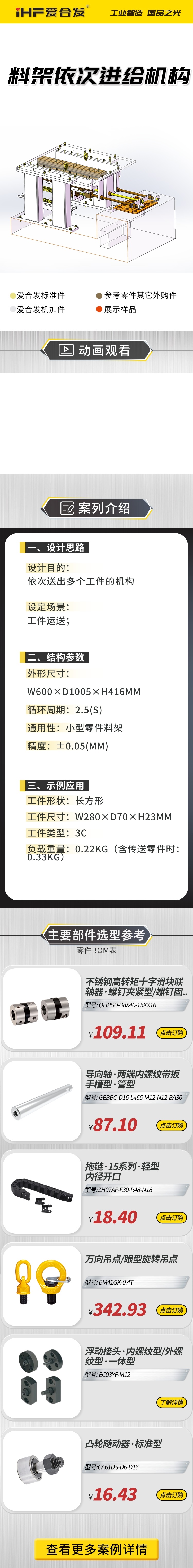 愛合發案（àn）例介紹：料雜架依次進給機構！
